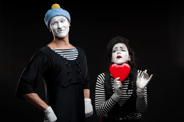 Mimes in love Royalty Free Stock Images