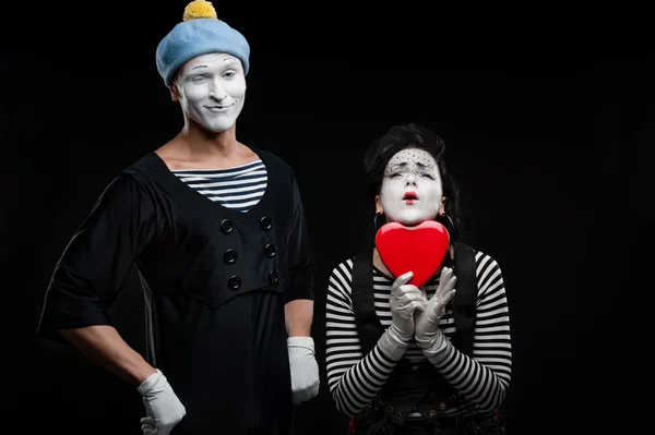 Mimes in love — Stock Photo, Image