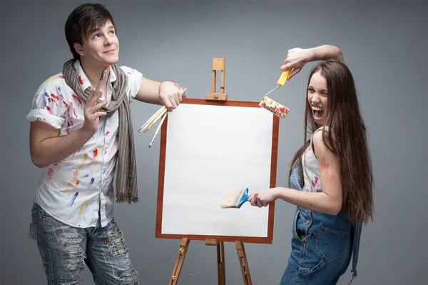 Crazy painters — Stock Photo, Image