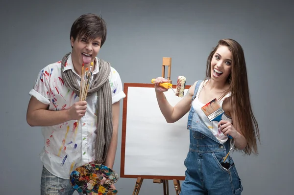 Crazy painters — Stock Photo, Image