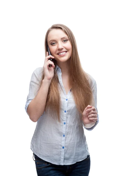 Mujer de negocios hablando por teléfono celular —  Fotos de Stock