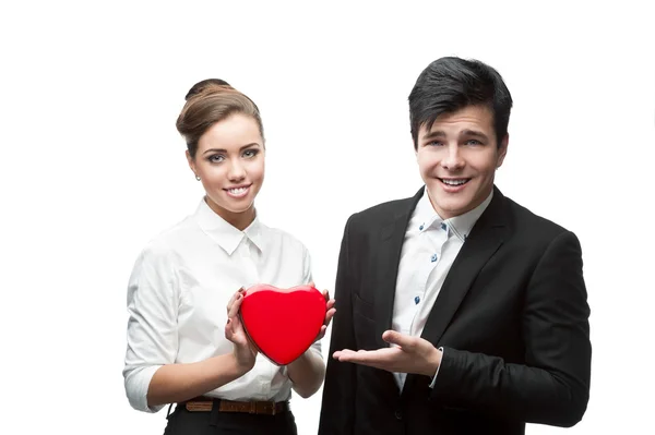 Couple of young business people — Stock Photo, Image