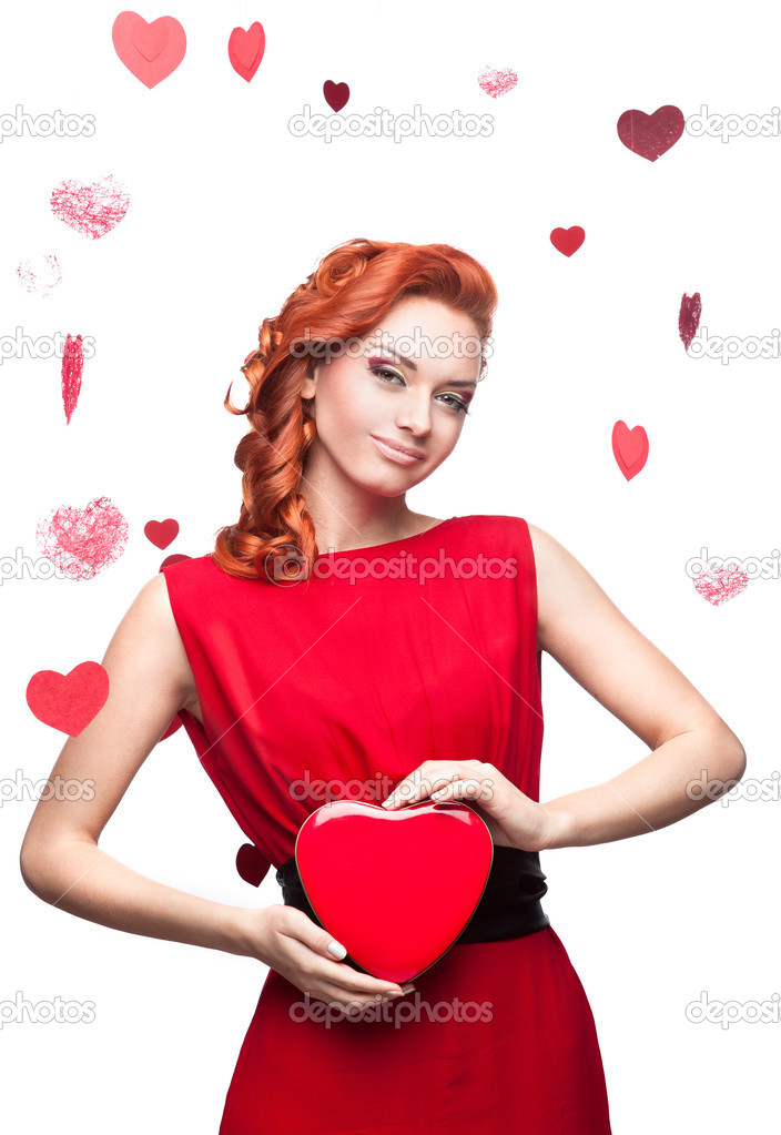 smiling red-haired woman