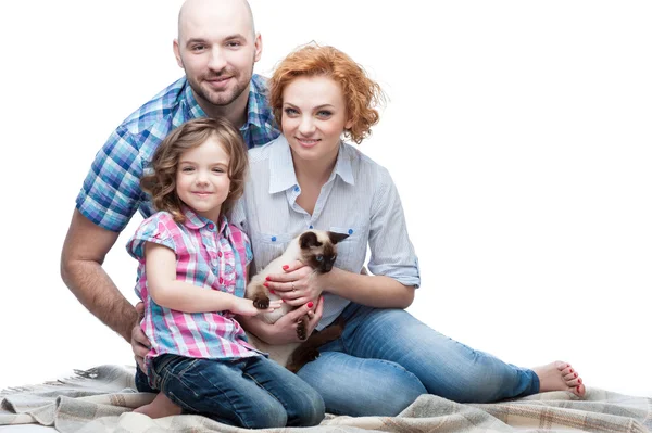 Casual en gelukkige familie — Stockfoto