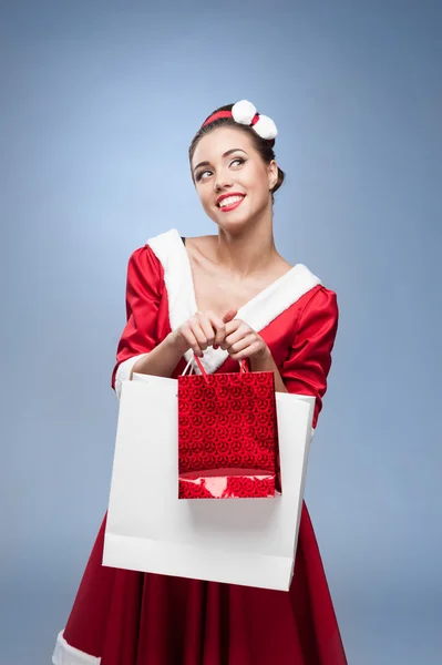 Cheerful retro housewife — Stock Photo, Image