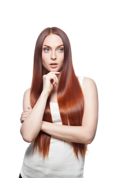 Casual red woman — Stock Photo, Image