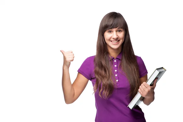 Girl holding book — Stock Photo, Image