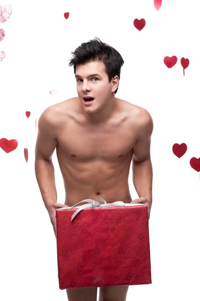 Funny naked young man — Stock Photo, Image