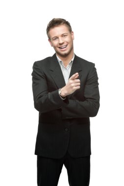 başarılı genç gülümseyen iş adamı