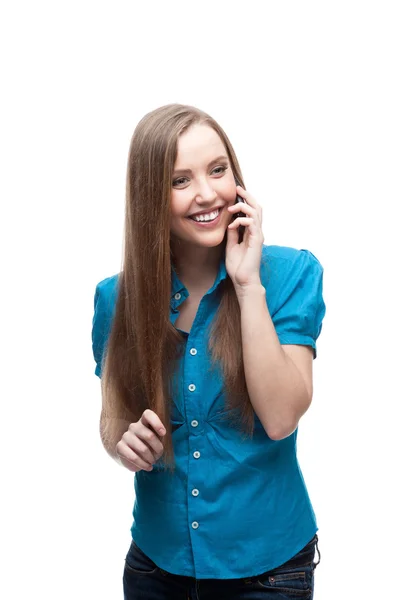Femme d'affaires parlant sur téléphone portable — Photo