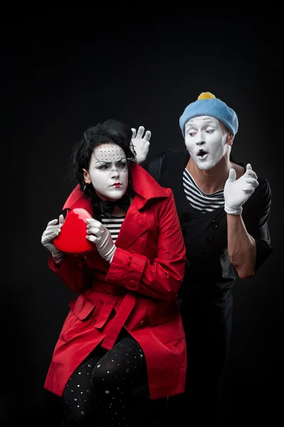 Mimes in love — Stock Photo, Image