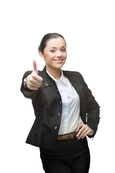 Businesswoman showing thumb up — Stock Photo, Image