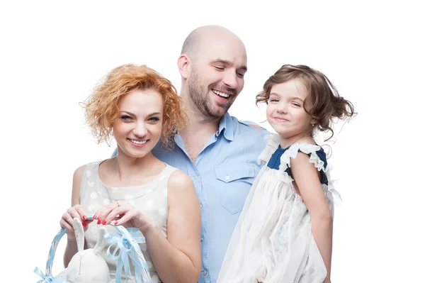 Vrolijke en gelukkige familiewesoły szczęśliwą rodzinę — Stockfoto