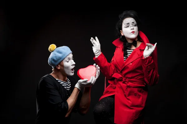 Mimes in love — Stock Photo, Image