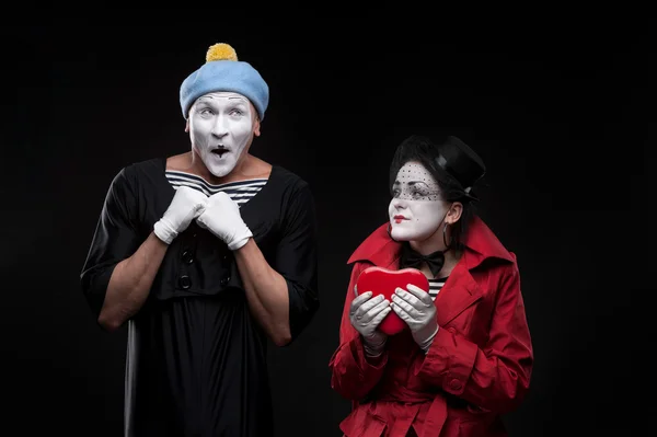 Mimes in love — Stock Photo, Image