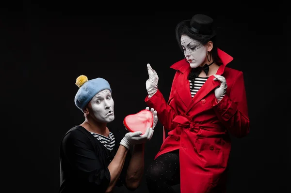 Mimes in love — Stock Photo, Image