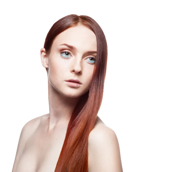 Piękny czerwony dziewczyna włosy — Zdjęcie stockowe