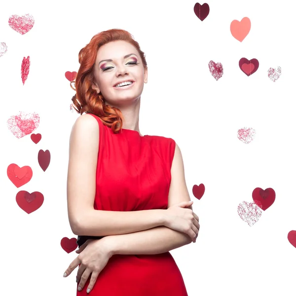 Smiling red-haired girl — Stock Photo, Image