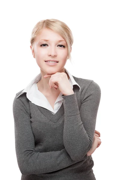 Young business woman smiling — Stock Photo, Image