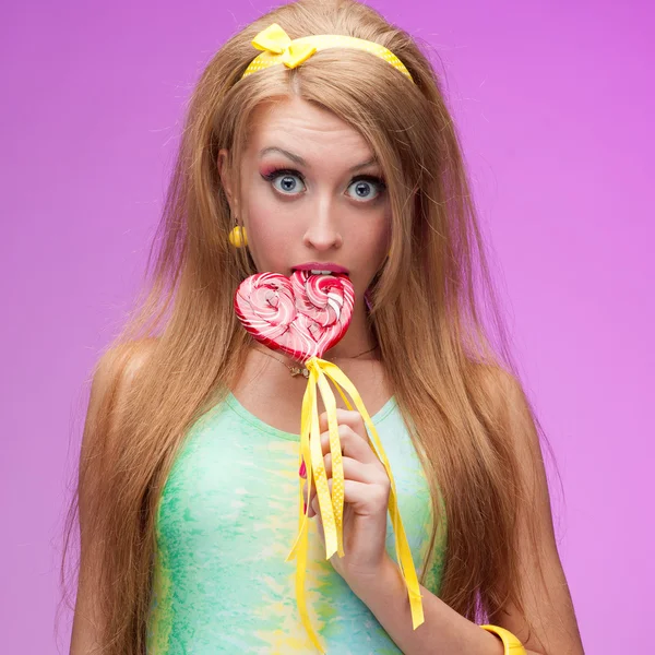 Levendige candy girl — Stockfoto
