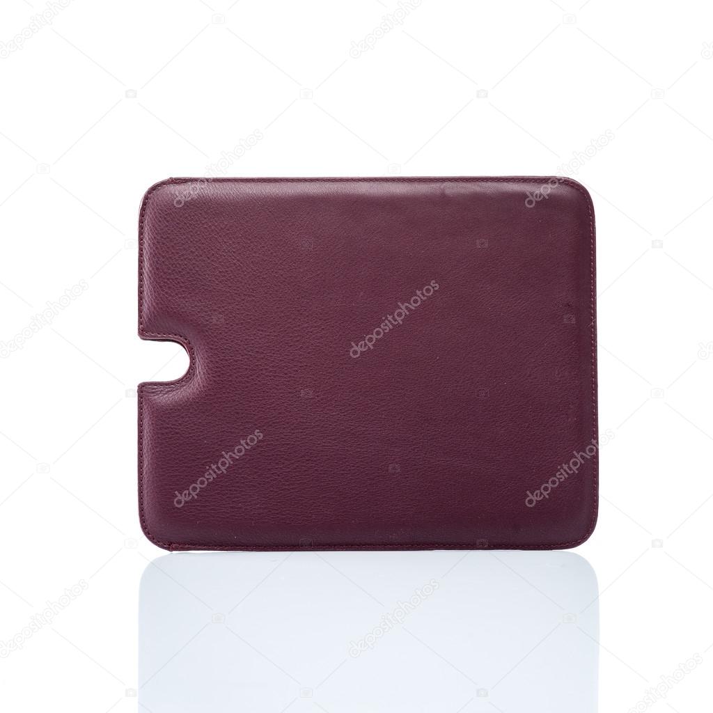 red leather tablet cover