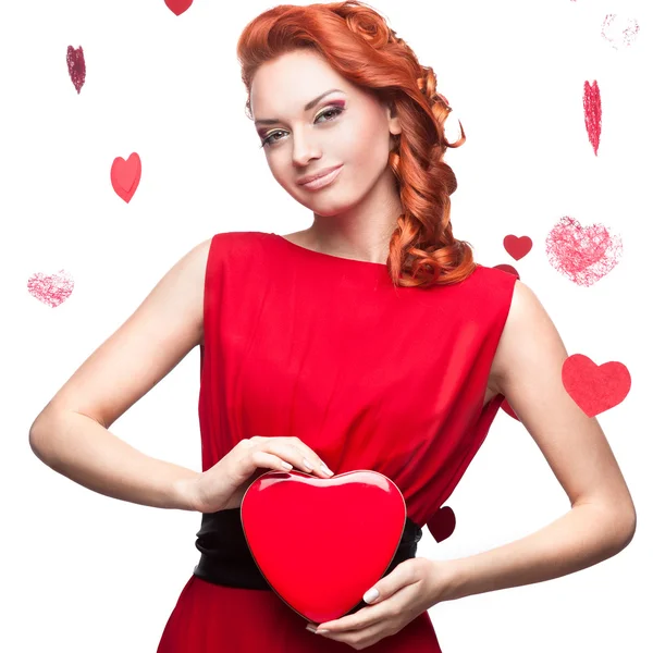 Smiling red-haired woman — Stock Photo, Image