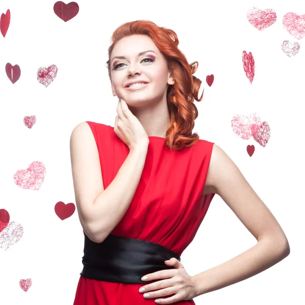 Smiling red-haired girl — Stock Photo, Image