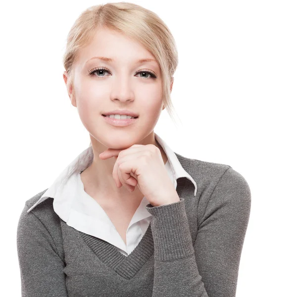 Young business woman smiling — Stock Photo, Image