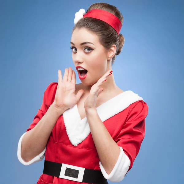 Surprised retro girl — Stock Photo, Image