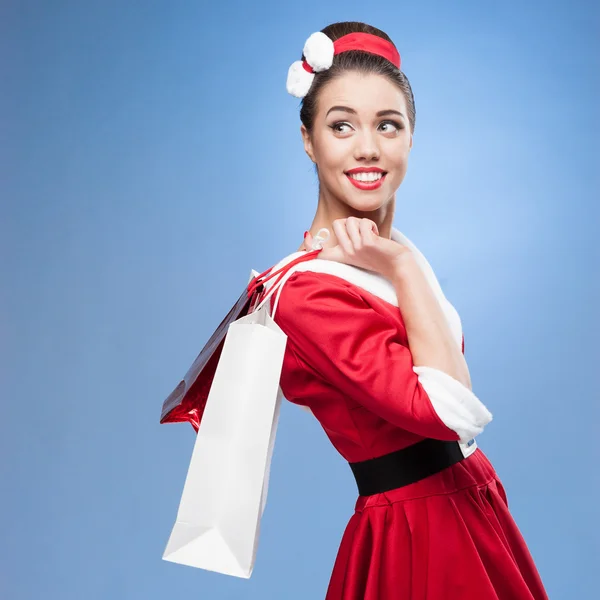 Cheerful retro housewife — Stock Photo, Image