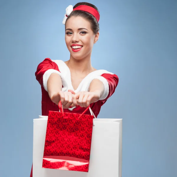 Cheerful retro housewife — Stock Photo, Image