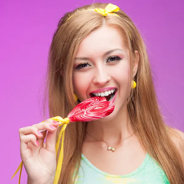 Attractive vivid candy girl — Stock Photo, Image