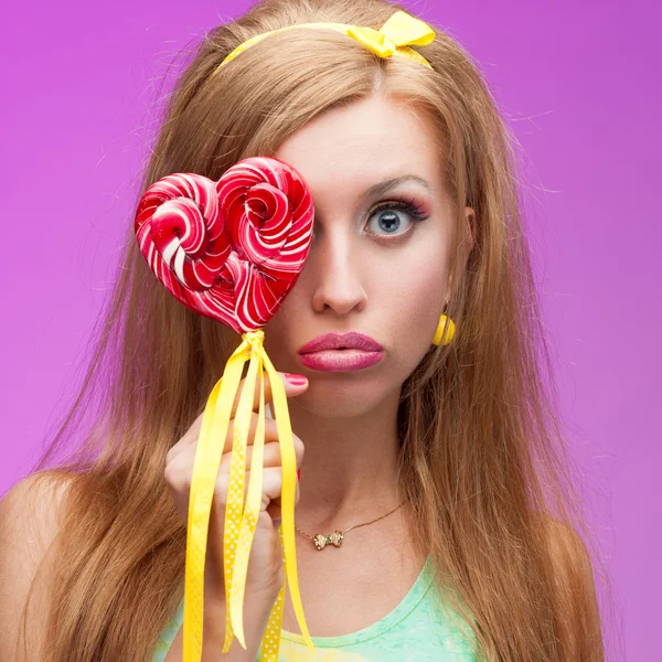 Attractive vivid candy girl — Stock Photo, Image