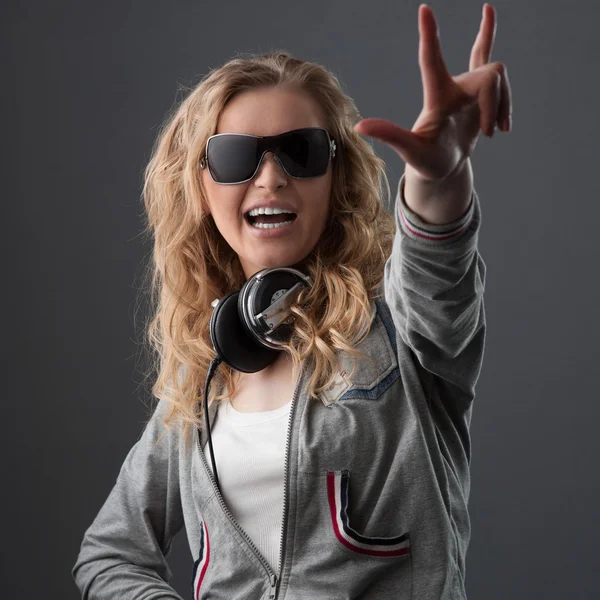 Casual Music Girl — Stockfoto