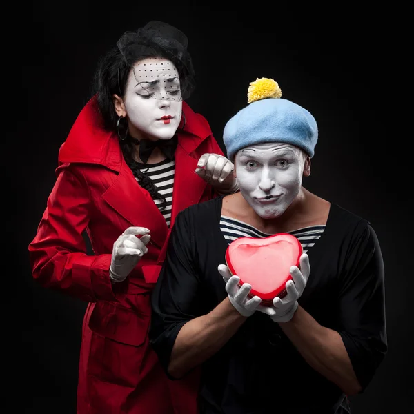 Mimes in love — Stock Photo, Image