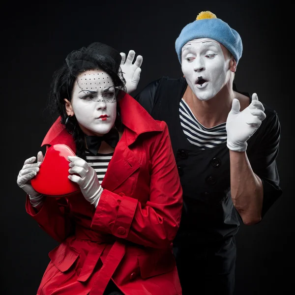 Mimes in love — Stock Photo, Image