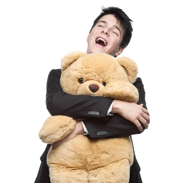 Businessman with Teddy Bear — Stock Photo, Image