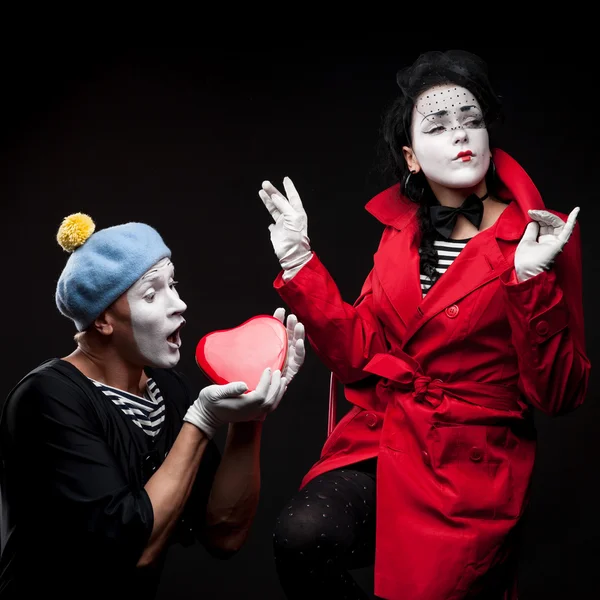 Mimes in love — Stock Photo, Image