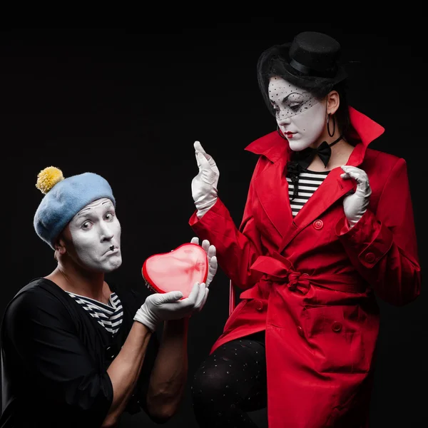 Mimes in love — Stock Photo, Image