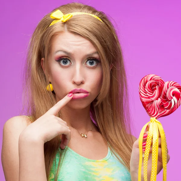 Attractive vivid candy girl — Stock Photo, Image
