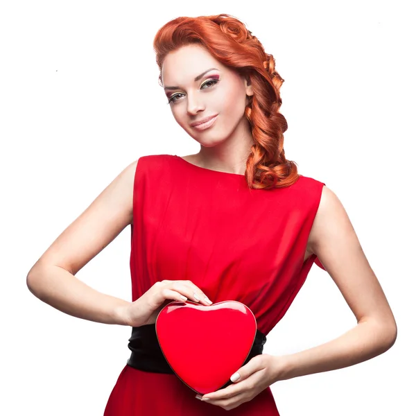 Smiling red-haired woman — Stock Photo, Image