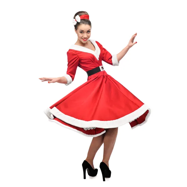 Cheerful dancing retro girl — Stock Photo, Image