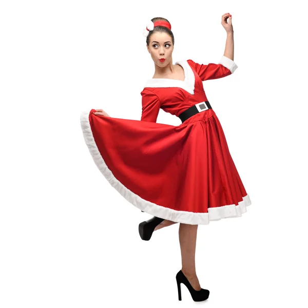 Cheerful dancing retro girl — Stock Photo, Image