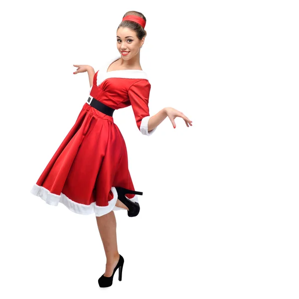 Cheerful dancing retro girl — Stock Photo, Image