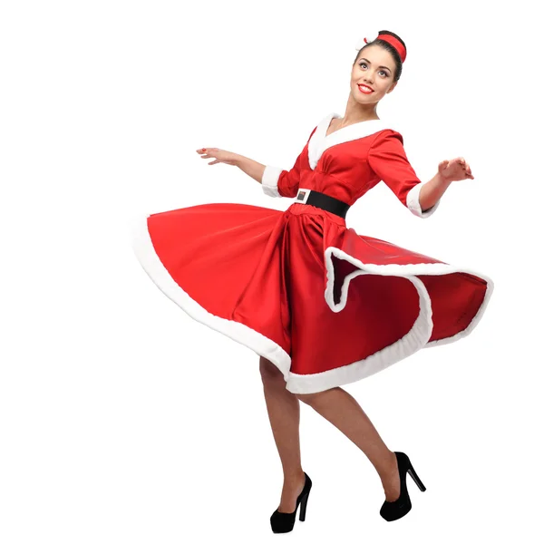Cheerful dancing retro girl — Stock Photo, Image