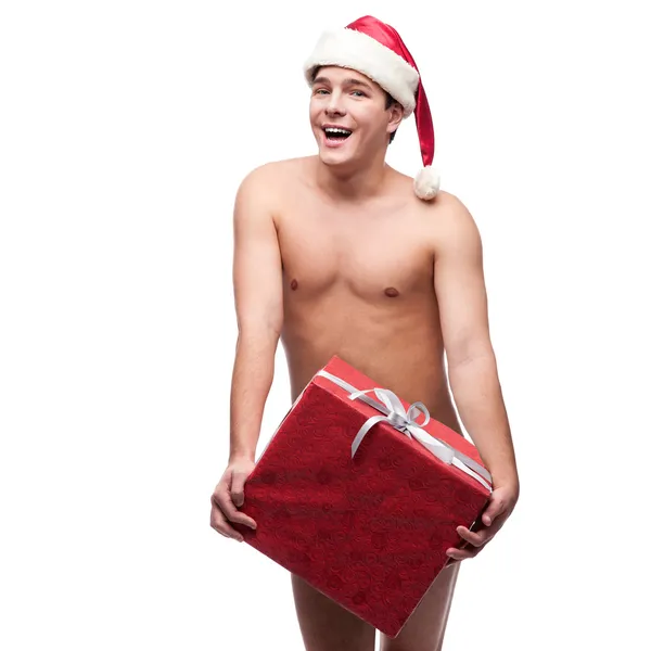 Funny naked young man — Stock Photo, Image