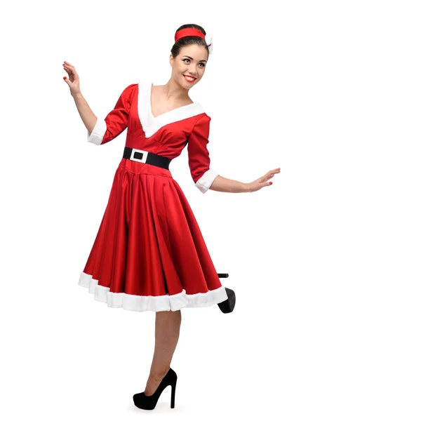 Cheerful dancing retro girl — Stock Photo, Image