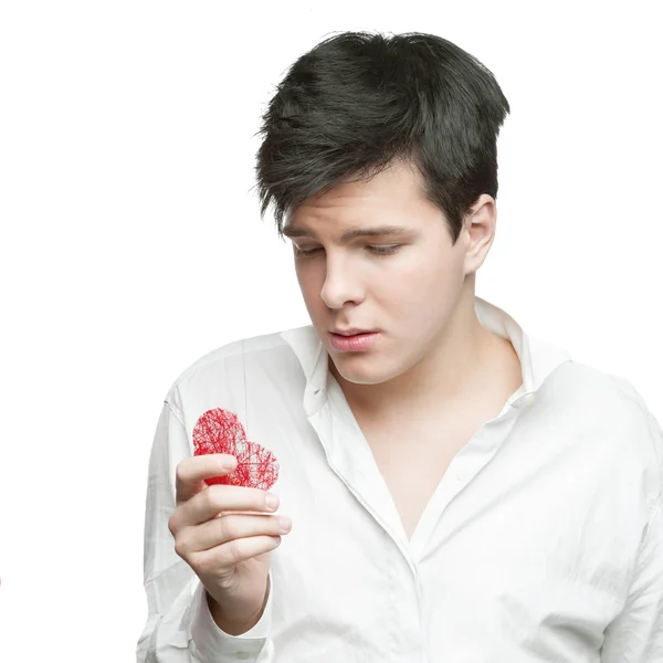 Young gentle brunette man — Stock Photo, Image