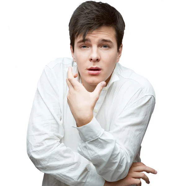 Young gentle brunette man — Stock Photo, Image