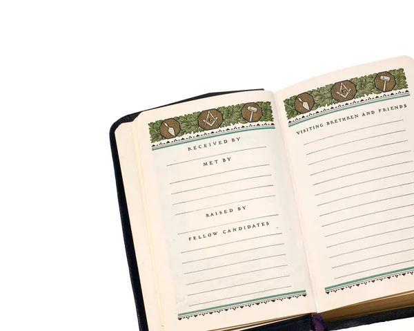 Открытая масонская библия — стоковое фото